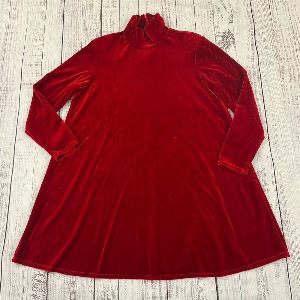 Velvet Vintage Wayne Diamond 90’d Red Long Sleeve Dress Size Large Made In USA
